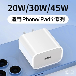 11plus平板iPadPD45W双口闪充原20W套装 适用于苹果充电头快充iPhone15 线 16promax手机30W充电器头14