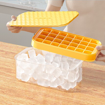 冰块模具家用大容量硅胶冰格储冰制冰盒冰箱带盖冻冰球神器食品级