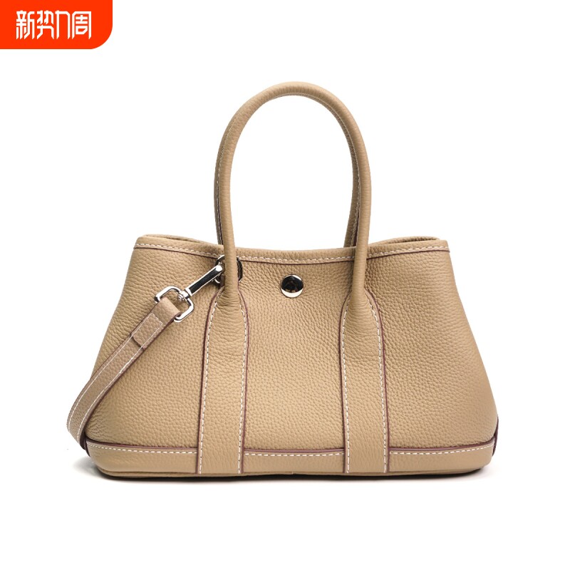 店酷奇新款真皮女包单肩斜跨托特包百搭花园包手提大包购物袋水桶