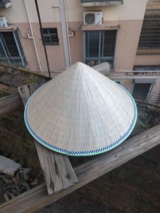 越南帽 格子纳边越南帽 越南斗笠 奥袋斗笠 竹笠帽 锥形帽子