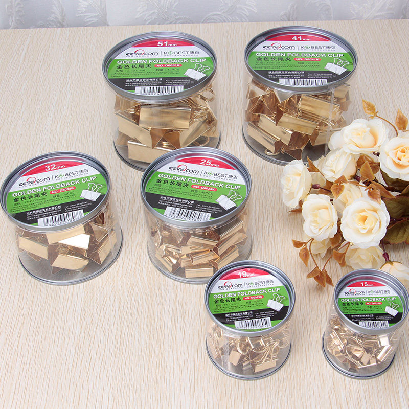 KANGBAI 골든 클립 대형 긴 꼬리 클립 테스트 종이 클립 작은 페타 클립 파일 빌 클립 오피스 문구