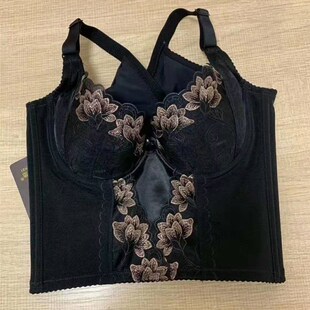 银离子长文胸磁石大罩杯95G内衣咖啡因面料舒适身材管理器收副乳