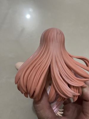 国产优质版肉感少女粉发长发蹲姿手办模型桌面机箱摆件优质礼物