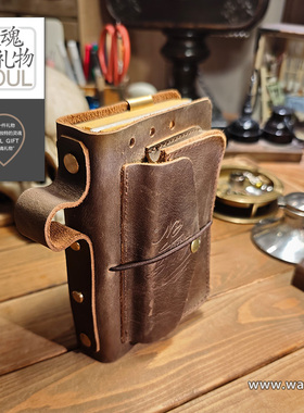 灵魂礼物手掌A7真皮机车粗犷哈雷风手账日记本多功能活页本