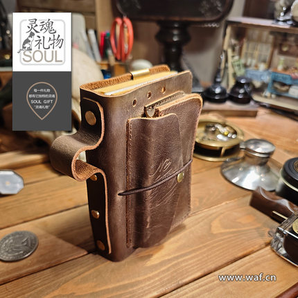 灵魂礼物手掌A7真皮机车粗犷哈雷风手账日记本多功能活页本