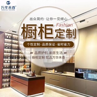 全屋定制整体橱柜厨柜灶台一体家用石英石台面储物柜开放式柜子