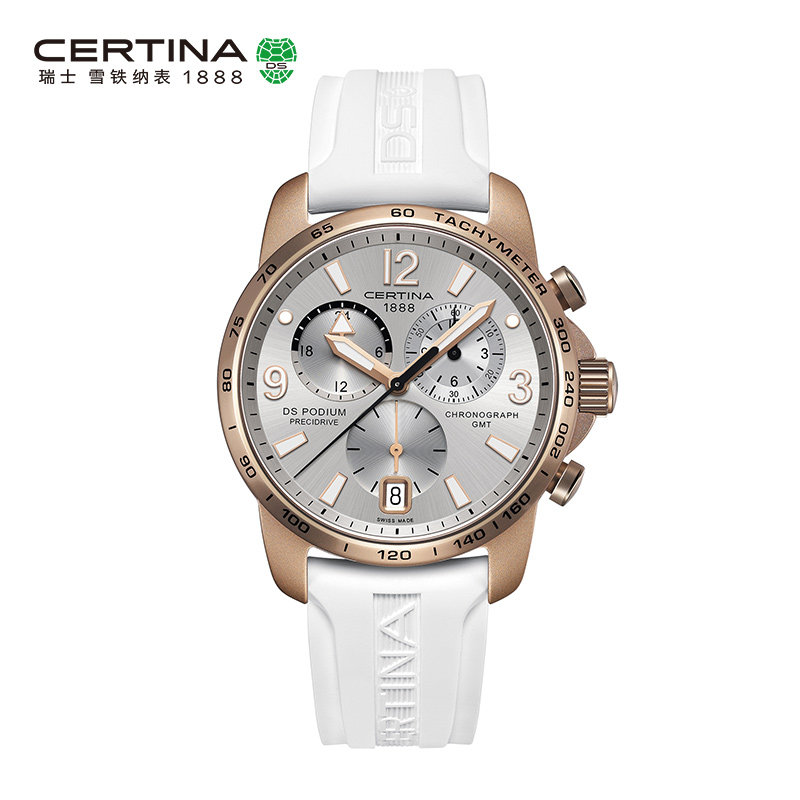 Certina雪铁纳DS Podium系列瑞士进口计时防水石英橡胶手表男表