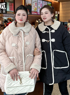 甜觅特大码女装2024冬装胖mm270斤高档洋气90白鸭绒中长款羽绒服