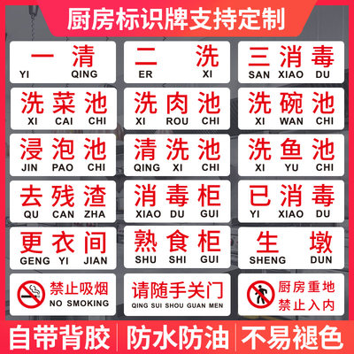 餐厅厨房分类指示牌定制