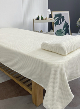 美容院专用铺床大毛巾加厚纯色按摩理疗美容床床单带洞可定制logo