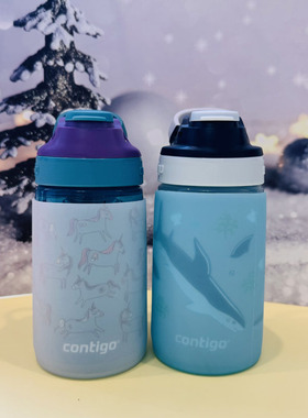 美国Contigo康迪克儿童保温杯杯套300ml400吸管杯硅胶保护套透明