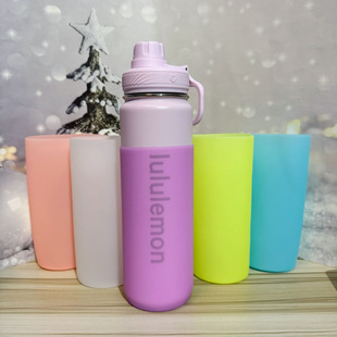 7.5cm7.7硅胶杯套lululemon保温杯杯套保护套530ml710ml防磨杯垫