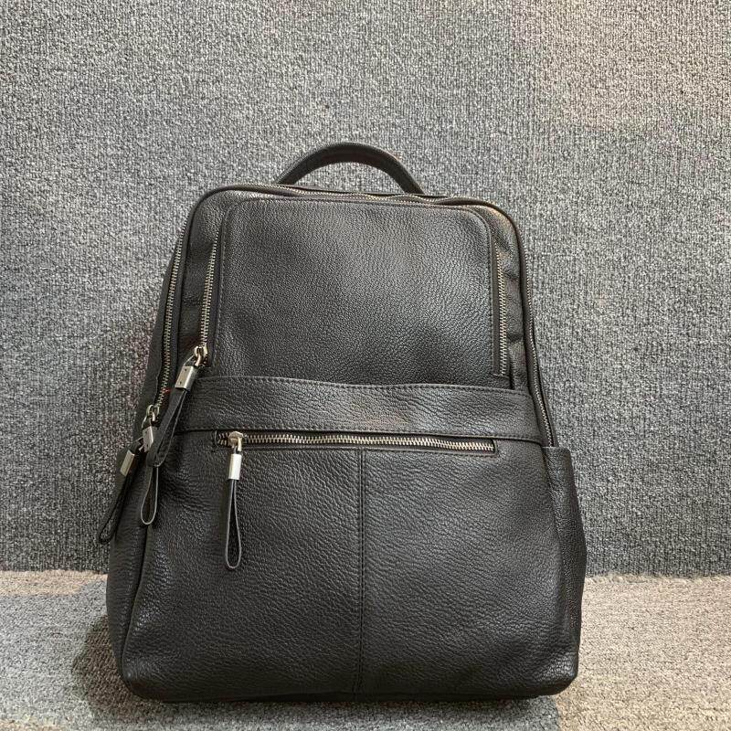 欧美时尚百搭真皮背包头层牛皮男女通用笔记本电脑双肩背包大容量