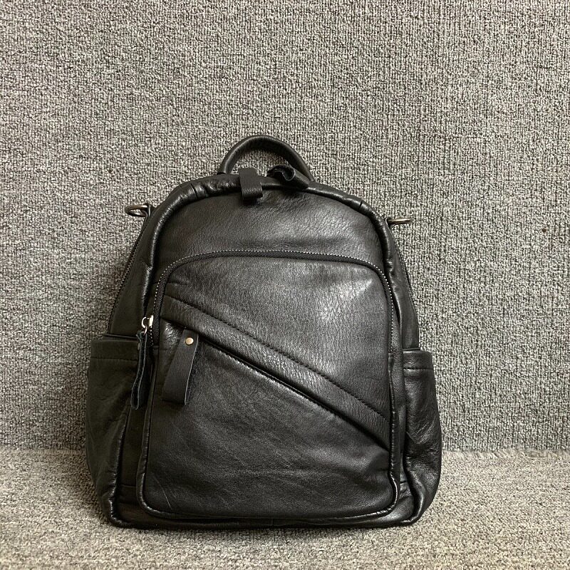 软皮背包韩版百搭时尚头层牛皮男女通用简约轻便双肩背包旅游实用