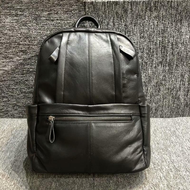 背包韩版百搭真皮包包手工好皮质软头层牛皮男女通用款简约双肩包