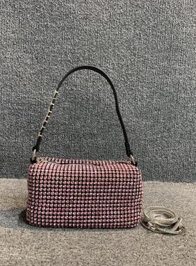 包袋精髓上新品女包夏季百搭时尚闪闪发亮水钻手提单肩链条晚宴包