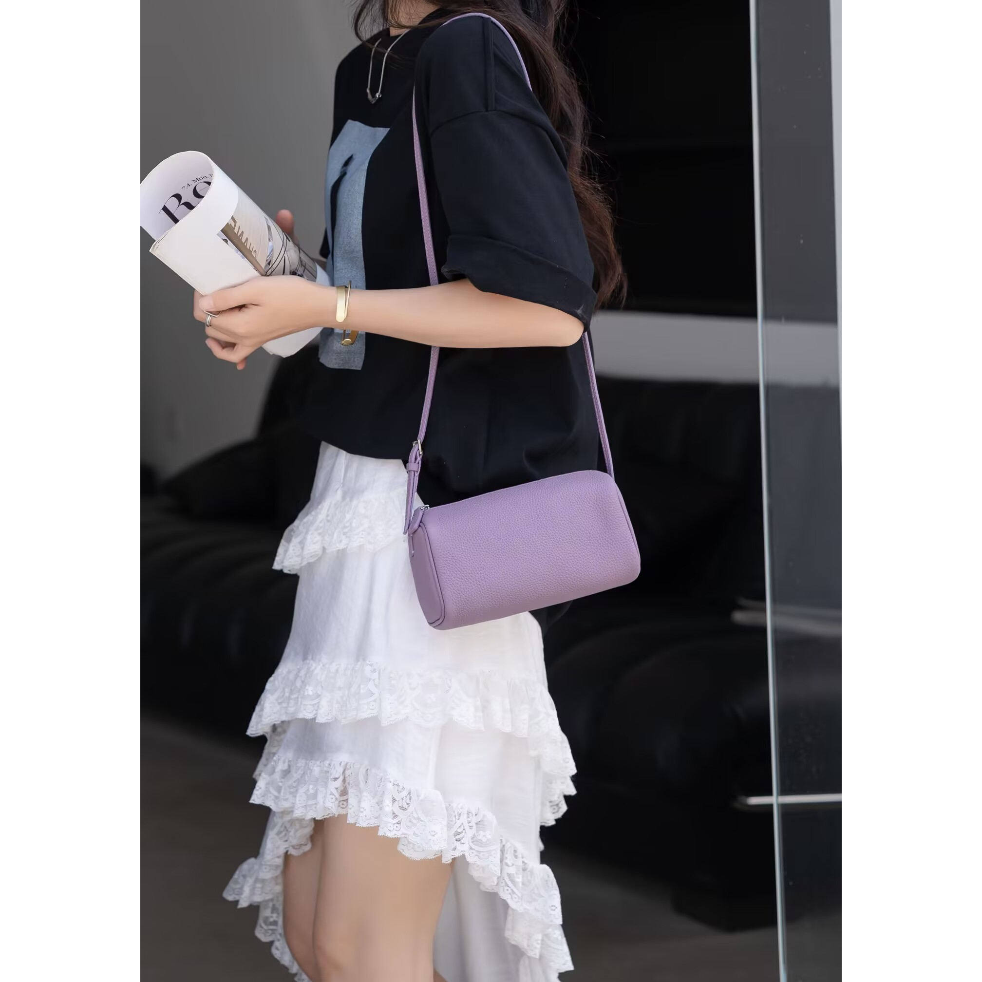 梦嘉丽头层togo牛皮小方包