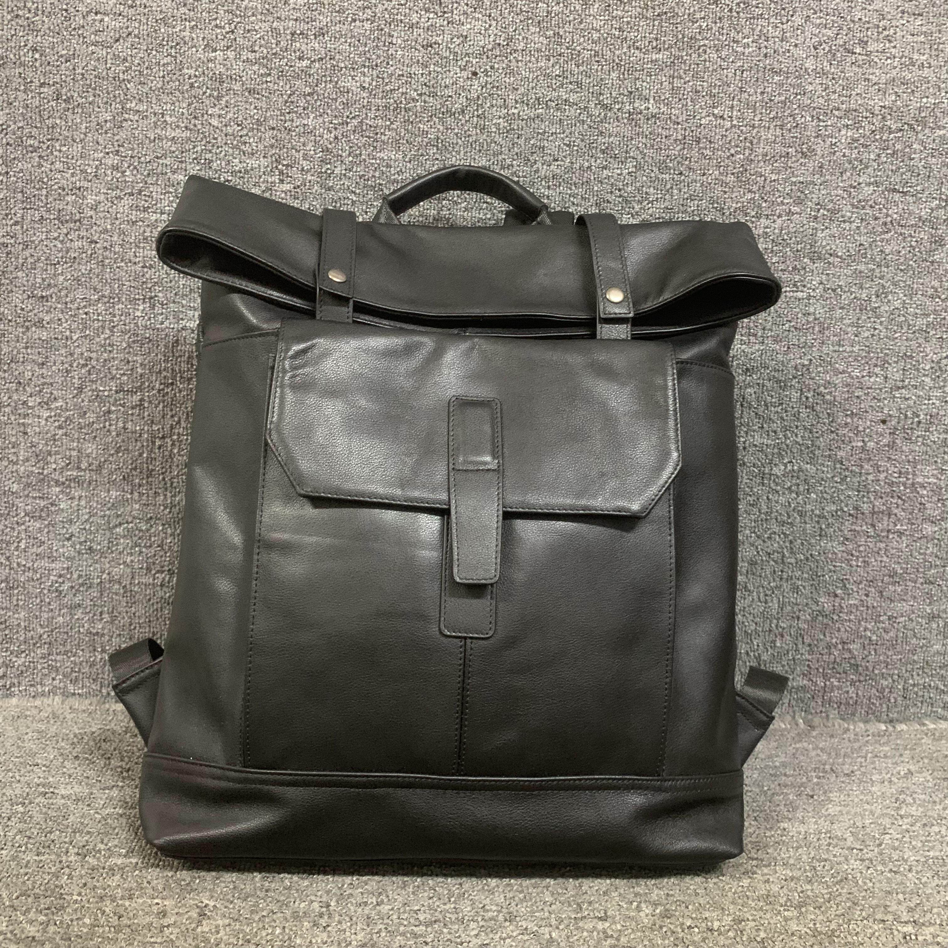 小众新品真皮背包韩版头层牛皮复古男女通用双肩背包大容量登山包