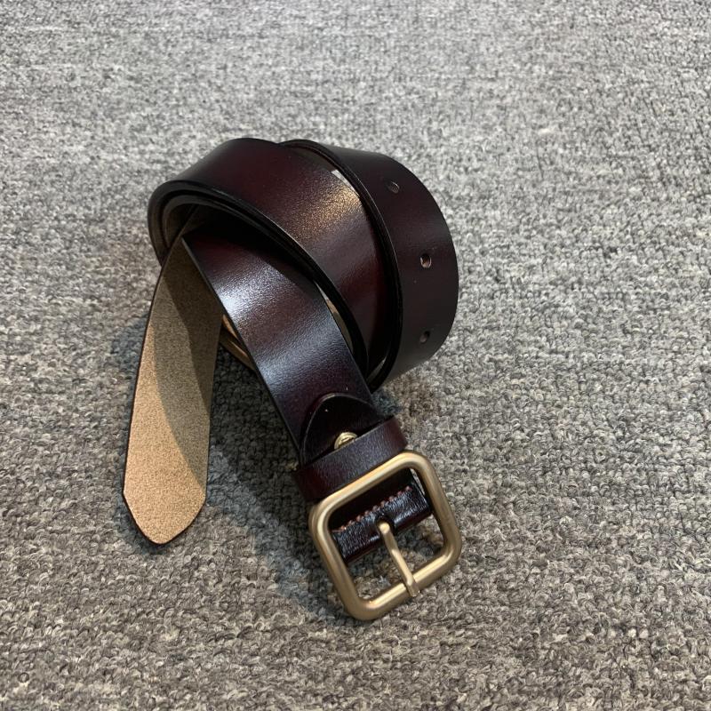 梦嘉丽牛皮针扣小腰带女针扣