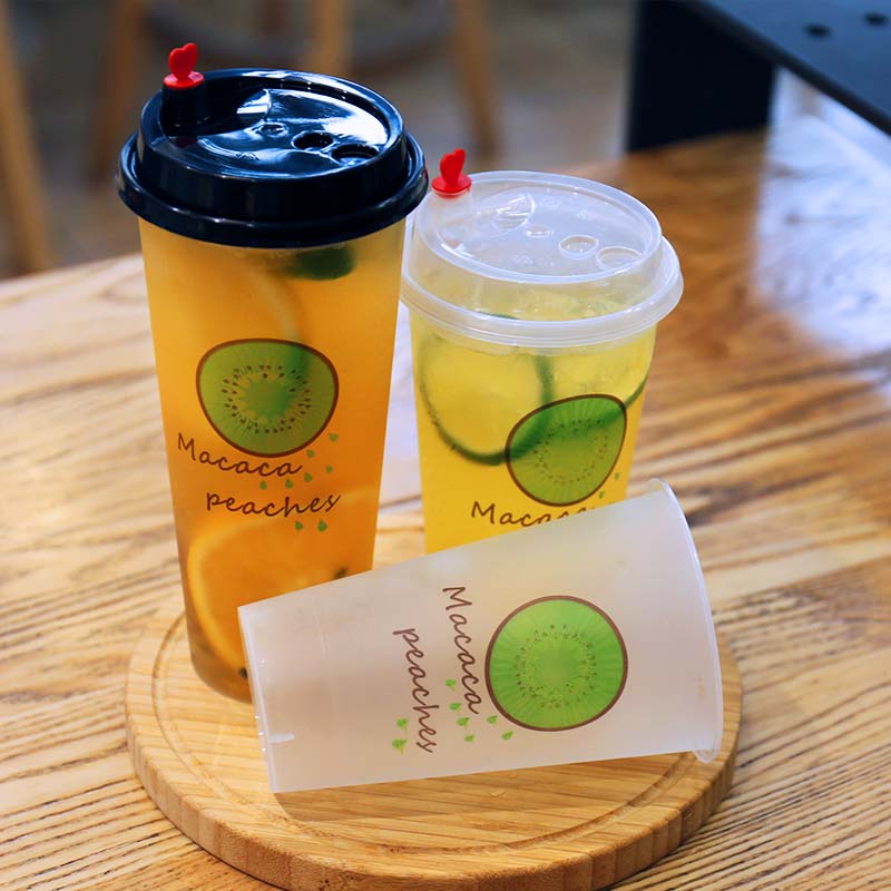 90口径注塑杯500ml700ml磨砂奶茶杯水果杯塑料一次性奶茶专用杯子