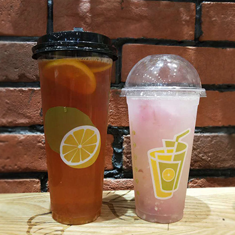 奶茶柠檬水杯子一次性700毫升塑料杯烧仙草网红饮料绿豆汤打包杯