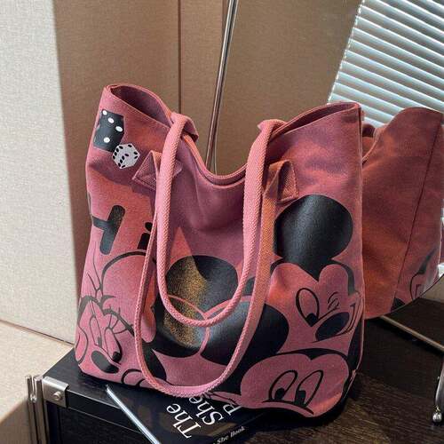 容日系卡通帆布包女202包5新款大量学生上课提袋通勤单肩托 MD126