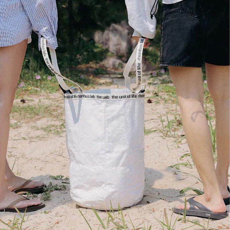 韩旅国防水LQK编织袋提水桶包脏衣篮容量便携手行沙大滩环保购物