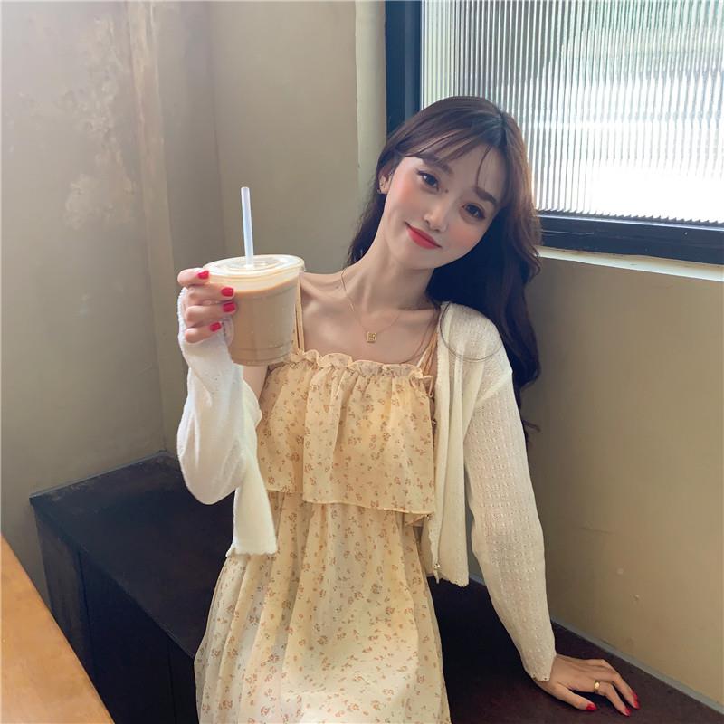 HBM大胖妹妹码防晒织开女春夏衫吊带裙外搭罩衫洋气薄款披针肩小