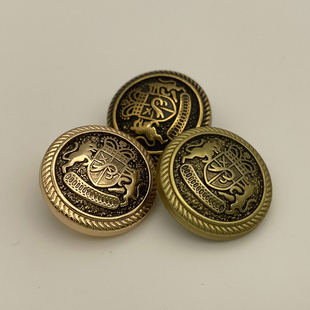 饰扣子圆形 装 金属复古做旧大衣外套上衣纽扣西装 毛衣钮扣高档开衫
