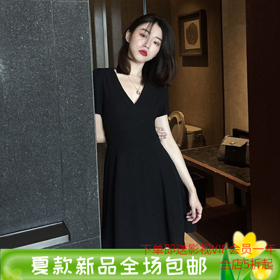 国风复古A字裙黑色中式裙子