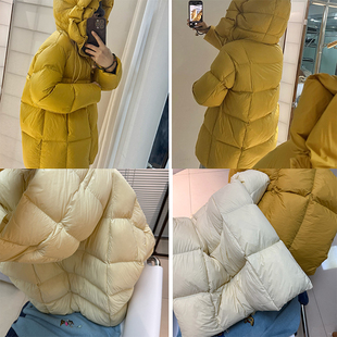 巧X。280g。加厚中长连帽90白鸭绒羽绒服MR