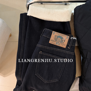 加绒加厚 17688DR 直筒秋冬高腰品质显瘦牛仔裤