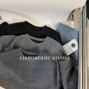 简洁实用秋冬宽松上衣T恤9530M 打底 自留款 加绒卫衣式