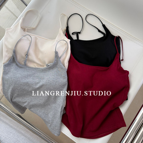 带胸垫。立体弹力百搭美背吊带2308B1