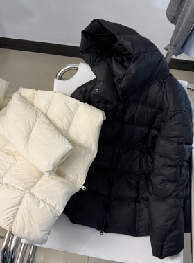 上身超显瘦！少有好版型。一手长H型连帽排骨高充绒鸭绒羽绒服CR