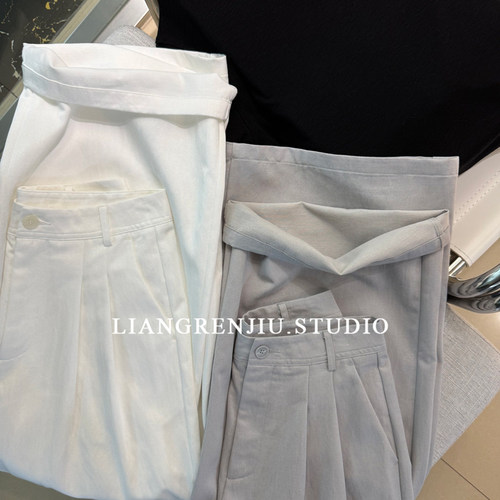 Next正品。棉天丝。不出错百搭！春夏薄款高腰直筒休闲裤7658XR
