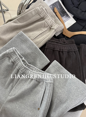 加绒加厚。含羊毛九分直筒秋冬小个子厚实保暖休闲裤5392MR