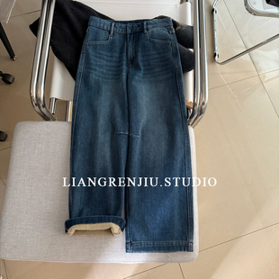 加绒加厚。推荐!超柔软弹力。品牌剩高货冬季直筒牛仔裤8052DR
