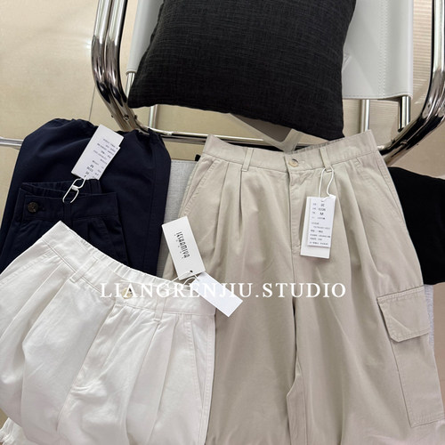 推荐！乐莎正品。100棉两穿直筒春夏新款工装裤休闲裤5336AR