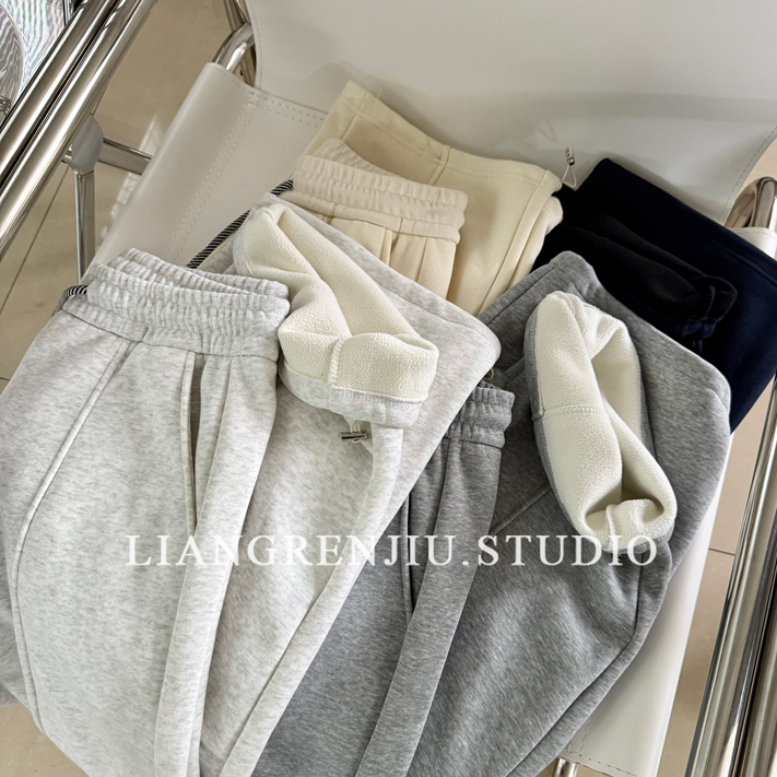 加绒加厚宽松卫裤休闲裤