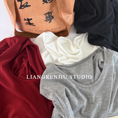 鹅蛋领 5802B1R T恤打底衫 新款 弹力天鹅颈多色长袖