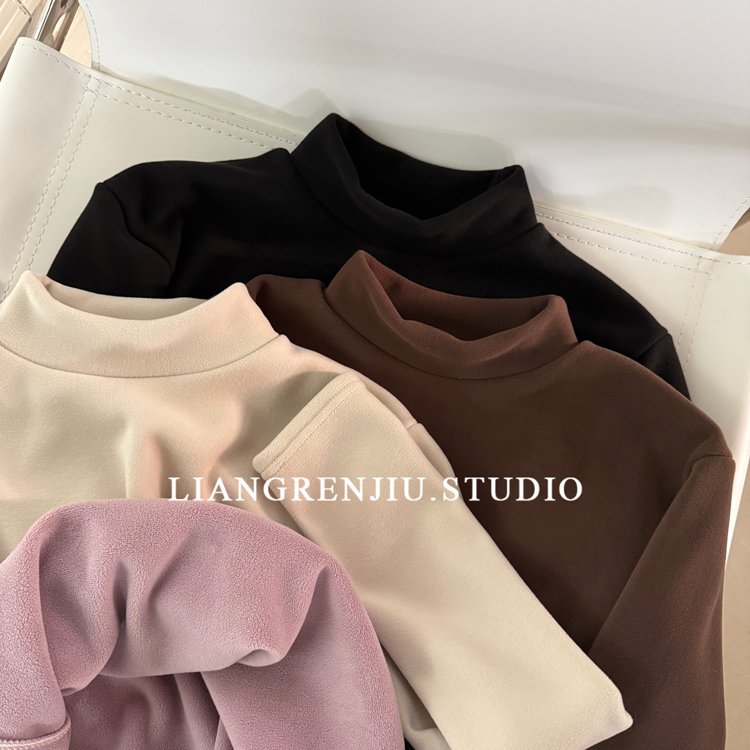 半高领纯色百搭舒适打底衫