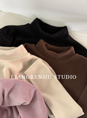 特厚！过冬款。半高领弹力大。保暖长袖打底衫T恤B1R