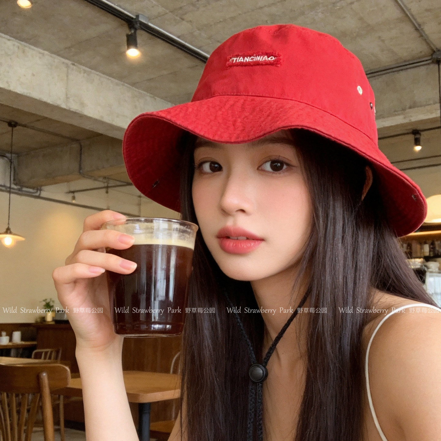 高品质酒红色潮流遮阳渔夫帽女款