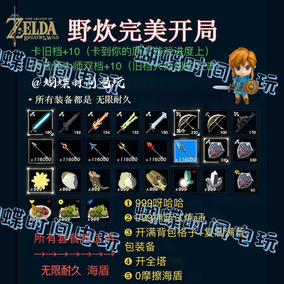 光之弓NS2塞尔达完美开局 180大师剑 蓝光必杀剑 不掉血 无限海盾