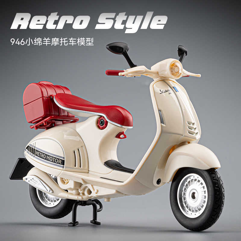 112Vespa946复古合金摩托车模型