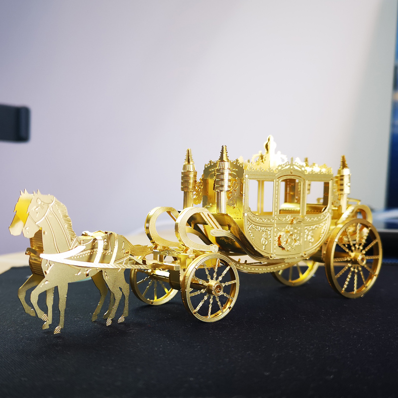 新品金属手工diy立体3d皇室马车