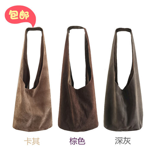 复古单肩包独家自制深灰西施