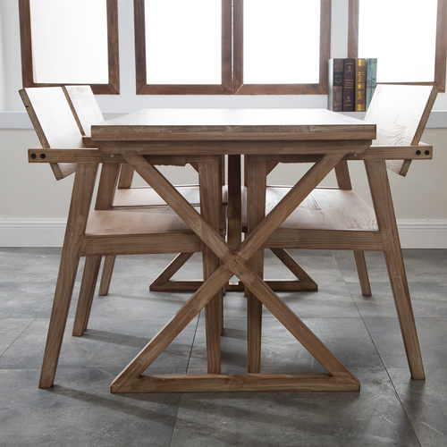 梵辰实木做旧民宿饭店成套餐桌椅