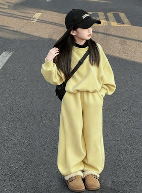 女童套装2026秋季新款中大童宽松卫衣阔腿裤运动服两件套儿童秋装